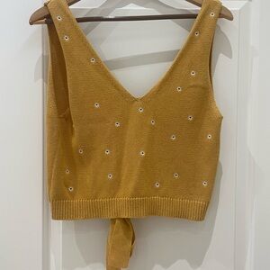 27 Miles Malibu Gold Ribbed Crop Tank Top